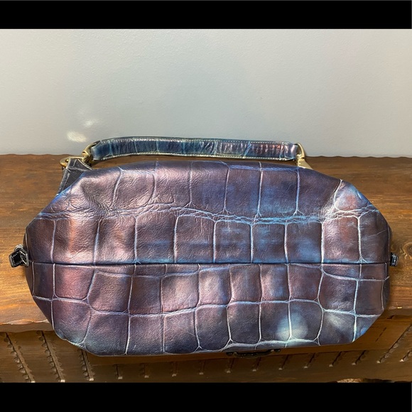Vintage Y2K Dooney & Bourke Croc Embossed Leather Hobo Bag - Picture 10 of 15